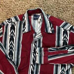 Wrangler western Snap Button Down shirt Large